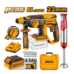 INGCO สว่านโรตารี่ 22 mm. 20V + เครื่องปั่นมือถือ No.COSLI240208