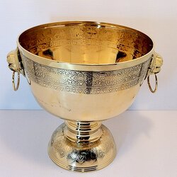 ขันหูสิงห์์ 8 นิ้ว ทองเหลืองปั๊มลายบัว