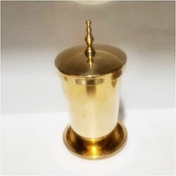 ชุดแก้วน้ำทองเหลืองผิวเรียบ สูง 12cm