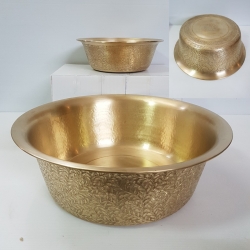 16 นิ้ว กะละมังทองเหลืองตอกลาย ก้นกะละมังตอกลายอัตลักษณ์ไทย งดงามมาก