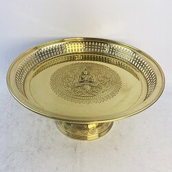 โตกโปร่งขอบม้วน 10 นิ้ว โตกขอบม้วน กลางลายเทพพนม