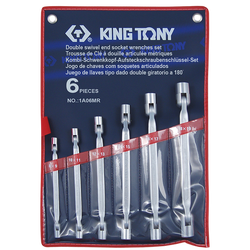 ชุดประแจบ็อก 2 หัว แบบอ่อนตัว 6ตัวชุด รุ่น 1A06MR KING TONY