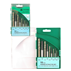 ชุดถอนเกลียวซ้าย พร้อมดอกสว่านเกลียวซ้าย 10 ตัวชุด No.KE-420110 KEIBA