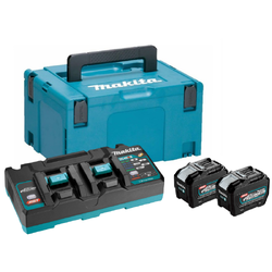 ชุดแบตเตอรี่ 40V. 8.0Ah. x 2 ก้อน แท่นชาร์จ DC40RB พร้อมกล่อง Makpac 3 รุ่น MP1910A6-7 MAKITA