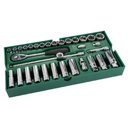 ชุดถาดลูกบล็อก 3/8" 33 ชิ้น (33Pcs. 3/8" Dr.Socket Set) No.09902 SATA