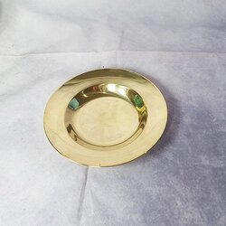  จานข้าวทองเหลือง 10 นิ้ว จานปั๊มทองเหลืองผิวเรียบ 