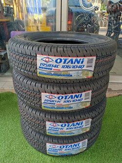 ยางใหม่ โอตานิ Otani 195R14 ผ้าใบ8ชั้น ยางไทยพร้อมติดตั้งฟรี
