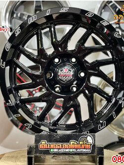 ล้อแม็กซ์ Cosmis รุ่นKing Devil ล้อขอบ18 กว้าง9.5 ออฟ-6 6รู139.7 สีดำมิลลิ่งตัวหนังสือ(ฺBLK/Milling Word)