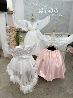 Sปีกเด็ก *มีหน้าร้าน ตรงปก พร้อมส่ง *W05 ปีกนางฟ้าขนนกสีขาว สีดำทรงปีกตั้ง แสนสวย พับได้ พร็อพสำหรับตกแต่งชุดนางฟ้าน่ารัก