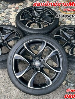 ล้อแม็กซ์ลายMiniขอบ17 4x100 พร้อมยาง205/45R17 ล้อสภาพสวยพร้อมใช้งาน