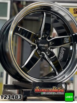 ล้อแม็กซ์ขอบ18 Lensoแท้ ล้อขอบ18 Lenso Project-D D1 Racing ขอบ18 กว้าง9.5 ออฟ25 5รู114.3 สีดำขอบเงา