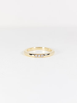 แหวน Tiffany & Co. Tiffany Classic Band Ring with 3Diamonds ทองคำ18K ไซส์ 45# (Used)+กล่อง