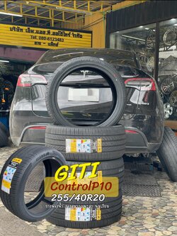 TESLA_MODEL Y เปลี่ยนยาง #รถไฟฟ้า100% #GITI_CONTROL P10 255/40R20 #ยางMagic Sound ยางฟองน้ำซับเสียง