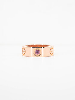 แหวน Cartier Love Pink sapphire ทองชมพู18K ไซส์ 46# (Used)