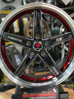 ล้อแม็กซ์ใหม่ Predator PD-12 ขอบ18 5รู114 กว้าง9 ออฟ38 สีดำขอบเงาขอบมิลลิ่งกลึงแดง