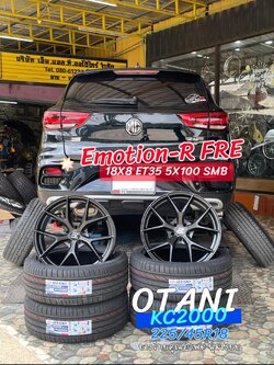 🚘 #MG_ZS🛞เปลี่ยนยาง #OTANI #KC2000 225/45R18🔥 🔥🔥 #ล้อแม็กซ์ Emotion-R #FRE 18X8 ET35 5X100 SMB