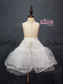 สุ่มเด็ก *มีหน้าร้าน ตรงปก พร้อมส่ง* SK07 กระโปรงสุ่ม สีขาว สุ่มเด็กออกงาน สุ่ม3ชั้นชายลูกไม้