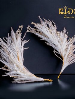 ประดับผม(หน้าร้านอยู่รัชดา)KF652 ขนนกคู่สีขาว