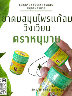 ยาดมสมุนไพรเเก้ลมวิงเวียน ตราหนุมาน 2 กรัม