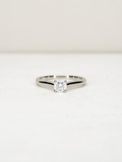 แหวน Cartier 1895 Solitaire ring Platinum 950 with 0.31carat H VVS1 Diamond ไซส์47#+กล่อง+การ์ด+ใบเซอร์GIA (Used)