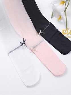 ถุงน่องเด็ก(หน้าร้านอยู่รัชดา)L446 สีส้ม ด้านบนซีทรูด่านล่างทึบ