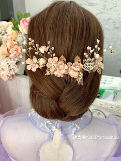 กิ๊บติดผมเด็ก(หน้าร้านอยู่รัชดา)KF530เซ็ทดอกไม้ประดับผม 3ชิ้น สีชมพู ประกับมุกและเพชร น่ารักมาก