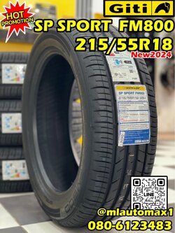 🔥🔥#DUNLOP SP SPORT FM800 215/55R18 ยางใหม่ปี2024