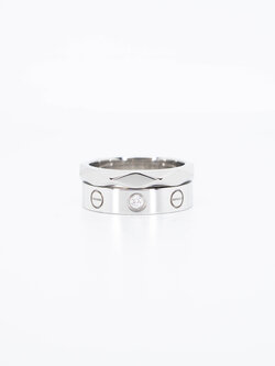 **สำหรับไซส์นิ้ว 46**แหวน Cartier Love band 1Diamond ทองขาว18K x แหวน Boucheron Facette Band Platinum950