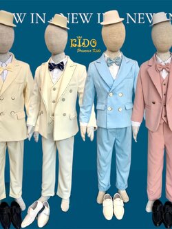 Cสูทเด็กผู้ชาย(หน้าร้านอยู่รัชดา ลองได้ถ่ายรูปจากชุดจริง)S179 สีดำ ชมพู ครีม ฟ้า เซ็ตสูท สูท เสื้อเชิ้ต กั๊ก กางเกง หูกระต่าย