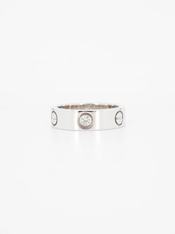 แหวน Cartier Love 3Diamonds Ring ทองขาว18K ไซส์ 54# (Used)