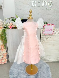 ชุดราตรีเด็ก(ร้านอยู่รัชดา ลองได้ถ่ายรูปจากชุดจริง)W19224 สีชมพู แขนตุ๊กตา ทรงเอ กระโปรงสั้น น่ารักมากค่ะ