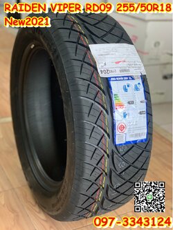 ยางสปอร์ตลายซิ่ง คุณภาพดี RAIDEN VIPER RD09 255/50R18 ยางใหม่ปี2021