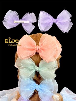 กิ๊บติดผม(หน้าร้านอยู่รัชดา)KF753 สีฟ้า ชมพู ม่วง เขียว มงกุฎเด็ก โบว์ประดับผม