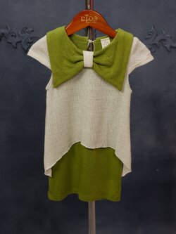 เสื้อเด็ก*มีหน้าร้าน ตรงปก พร้อมส่ง*A3GD สีเขียว แขนสั้น เสื้อนอกสีครีม น่ารักมาก