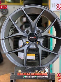 ล้อแม็กขอบ15 ลายHRE MGW Model MF1293 กว้าง7 4รู100 ออฟ35 สีเทากัน