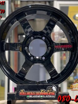 ล้อแม็กซ์ใหม่TE37 ขอบ17 กว้าง9ออฟ10 6รู139.7 สีดำเลเซอร์หยอดแดง งานPredator