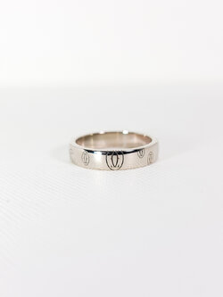 แหวน Cartier Logo de Cartier band ทองขาว18K ไซส์ 50# (Used)+การ์ด