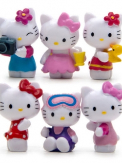 ตุ๊กตาจิ๋ว Kitty ชุด 6 ตัว (A)