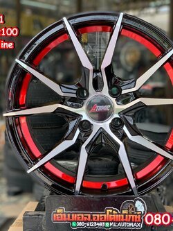 ล้อแม็กใหม่ขอบ15 อันเดอร์คัตแดง ATOMIC ATM-11 ขอบ15 กว้าง7 ออฟ35 4รู100