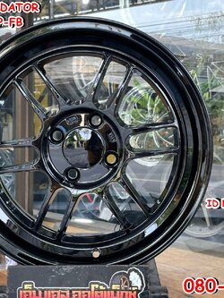 ล้อแม็กซ์ขอบ15 ลายRPF1 Predator PD-26 ขอบ15 กว้าง7 ออฟ35 4รู100 สีดำเงา(XP-FB)