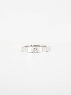 แหวน Cartier Lanieres 1diamond ทองขาว18K ไซส์ 47# (Used)