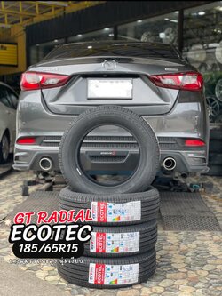 🚘 #MAZDA_2 เปลี่ยนยาง 🛞 #GT RADIAL ECOTEC _185/65R15 ยางคุณภาพดี นุ่มเงียบ สมรรถนะการขับขี่สูง