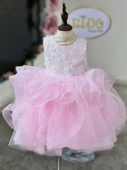 ชุดเจ้าหญิง(หน้าร้านอยู่รัชดา ลองได้ถ่ายรูปจากชุดจริง)A218สีชมพู กระโปรงสั้นชั้นพอง อกปักดอกไม้สวยหวาน น่ารัก