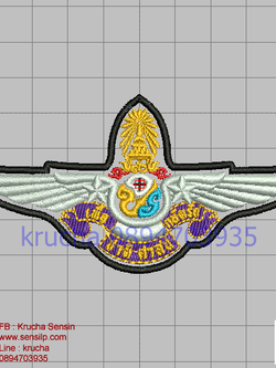 ไฟล์บล็อคปัก จิตอาสา 904 ประจำ (พื้นดำสีผ้า ไม่ลงไหม)