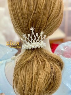 ยางรัดผมเพชร(หน้าร้านอยู่รัชดา)KF724 สีเงิน มงกุฎเด็ก ประดับผม