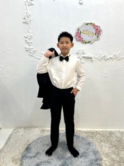 เสื้อเชิ้ตเด็กผู้ชาย(หน้าร้านอยู่รัชดา ลองได้ถ่ายรูปจากชุดจริง)ST154 สีขาว ดูเท่ห์