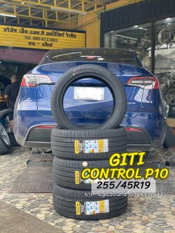 #TESLA_MODEL_Y❤️ #GITI_CONTROL P10 255/45R19 #MagicSound🛞 ยางเทคโนโลยีฟองน้ำซับเสียงนุ่มเงียบประหยัดพลังงานขึ้น #รถไฟฟ้า100%