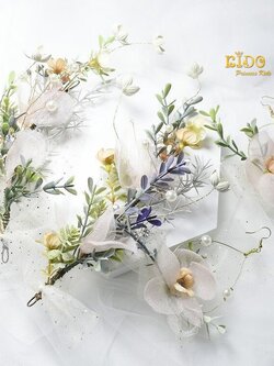 คาดผมเด็กหน้าร้านอยู่รัชดา)KF513เซ็ตต่างหูดอกไม้สีชมพู มาพร้อมกับคาดดอกไม้2ชิ้น งานสวยหวานๆ