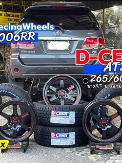 🚘 #TOYOTA_FORTUNER🛞 #D-CENTI #AT2 265/60R18👍🔥 ยางAllTerrian หล่อดุดัน #CosmisRecingWheels_XT006RR_18X8.5 ET30 6X139.7 BLK-(R)Z /M5