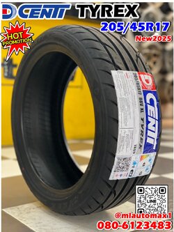 ยางสปอร์ต #Dcenti #Tyrex 205/45R17 ยางใหม่ปี2025